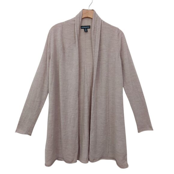 Cynthia Rowly Open Cardigan Womens Medium Brown Knitted Extra Fine Merino Wool - Picture 1 of 11